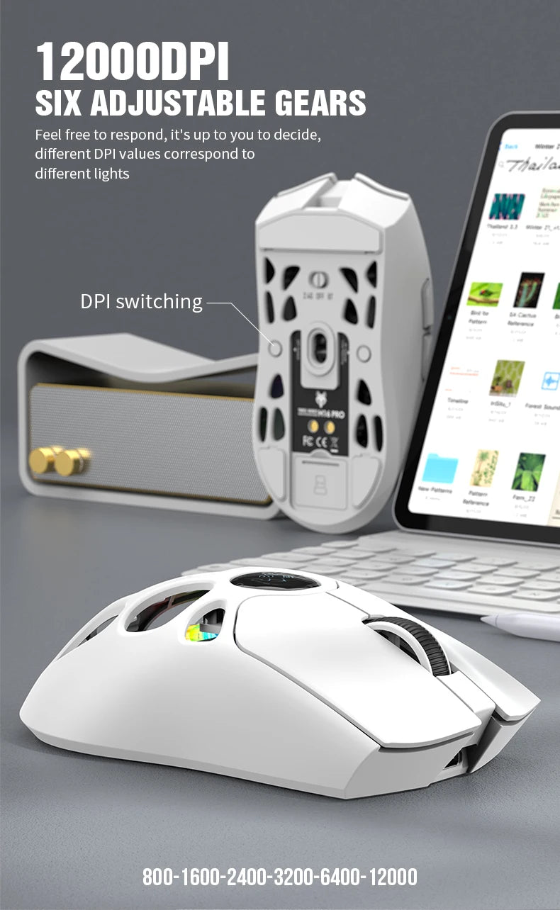 XUNFOX H16PRO Mouse, lightweight S205, three-mode wireless Bluetooth mouse for gaming, charging, RGB lighting, suitable for P