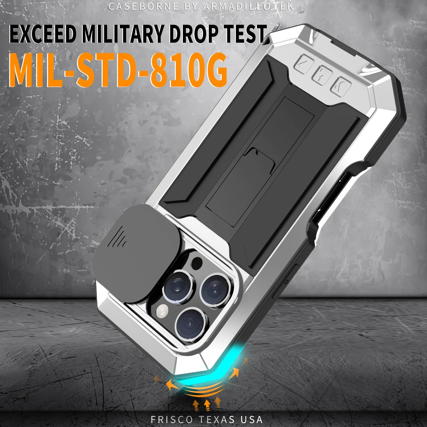 Rugged Metal Phone Case For iPhone Air 17 16e 16 Pro Max Heavy Military Shockproof Shell Slide Camera Cover Screen Protect