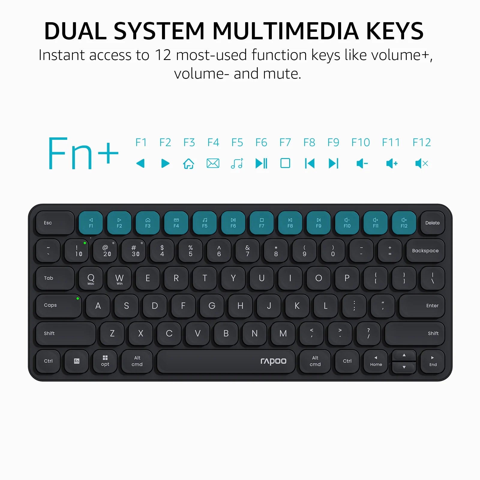 Rapoo 9010M/E9050L/E9350L Multi-Device Wireless Bluetooth Keyboard 2.4G/Bluetooth 5.0/4.0 Support 4 Devices