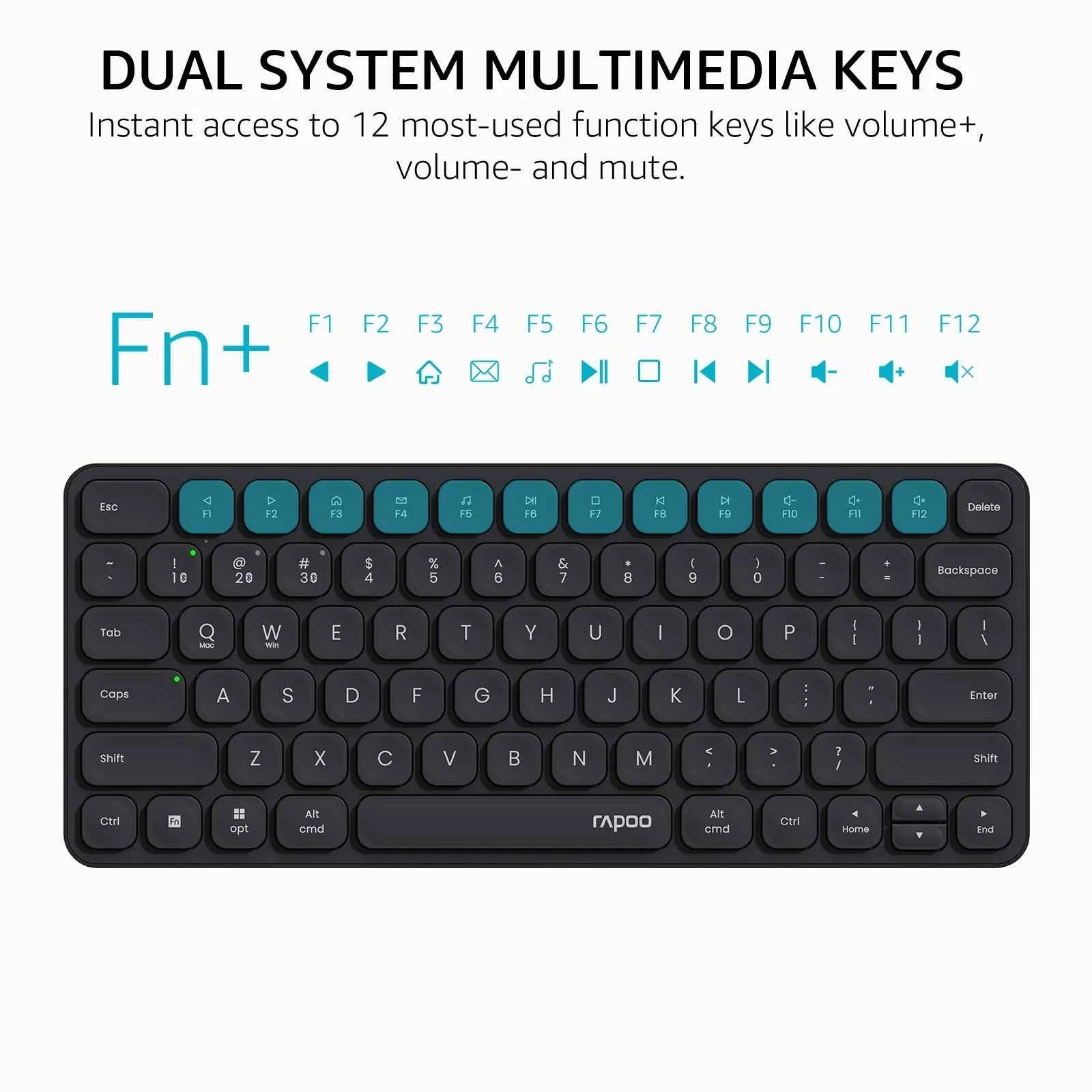 Rapoo 9010M/E9050L/E9350L Multi-Device Wireless Bluetooth Keyboard 2.4G/Bluetooth 5.0/4.0 Support 4 Devices