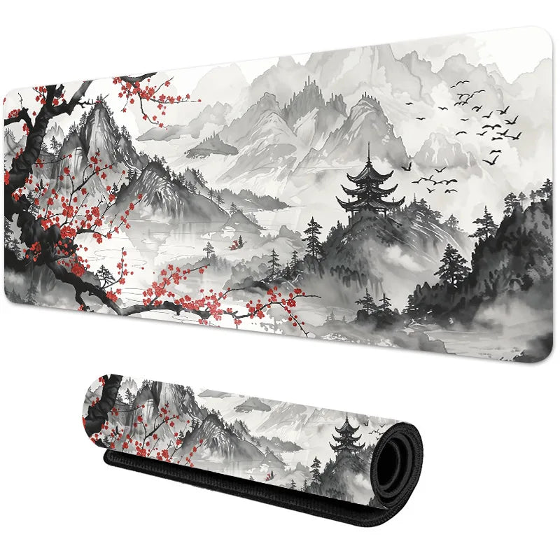 Sakura Scenery Mouse Pad Large Anti-Slip Rubber Gaming MousePad Durable Desk Pad Thick Seam Edge Suitable for Office and Gaming - WinSupport Tech