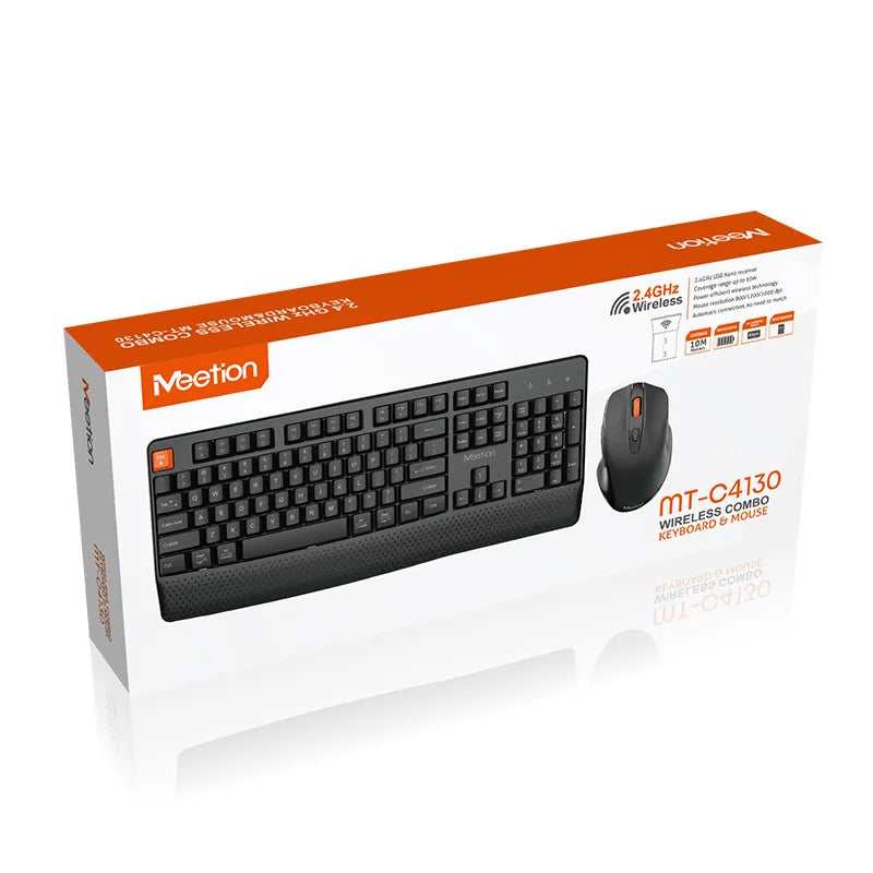 2.4G Wireless Keyboard Mouse Set For PC Laptop Ergonomic Low Noise Keyboard Mouse Combo 1600DPI Adjustable Mouse For Home Office