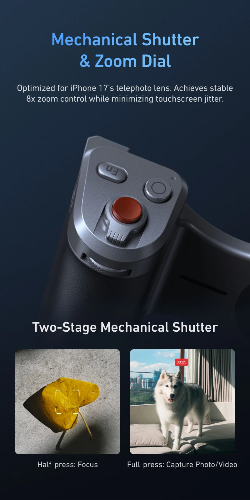 TELESIN Master Grip Kit for iPhone 17 Pro ProMax Phone Camera Magnetic Grip Graphene Case for iPhone Cooling Phone Handle Holder