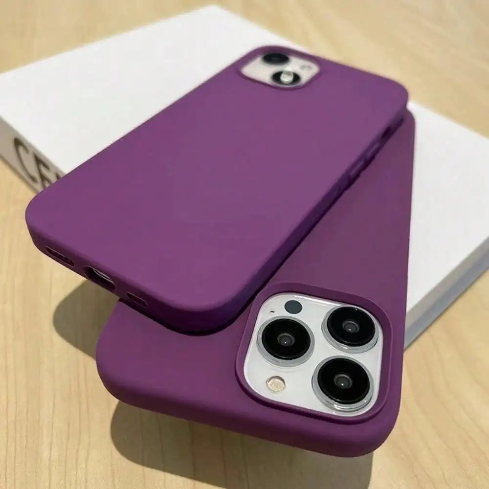 Silicone phone case, soft protective case, shockproof design cover, suitable for iPhone 17/16/15/14/13/12/11 Pro Max Plus