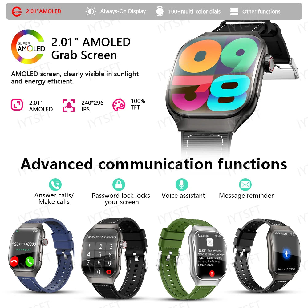 LAXASFIT New Bluetooth Call Smart Watch for Men 2.01