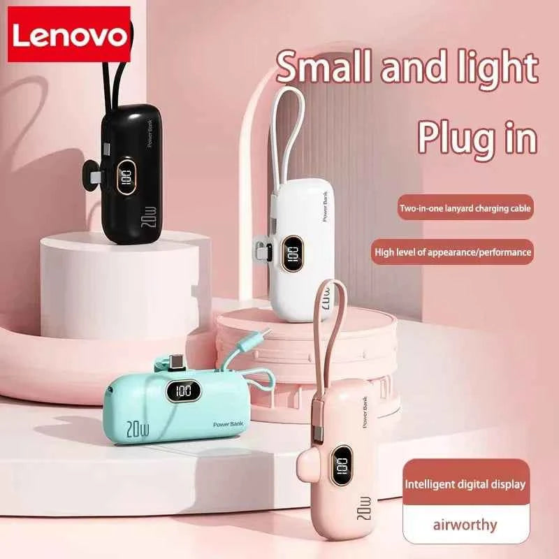 Lenovo Mini Convenient Mobile Power Bank 30000mAh Portable Fast Charging Suitable For iPhone For Samsung External Battery 2026