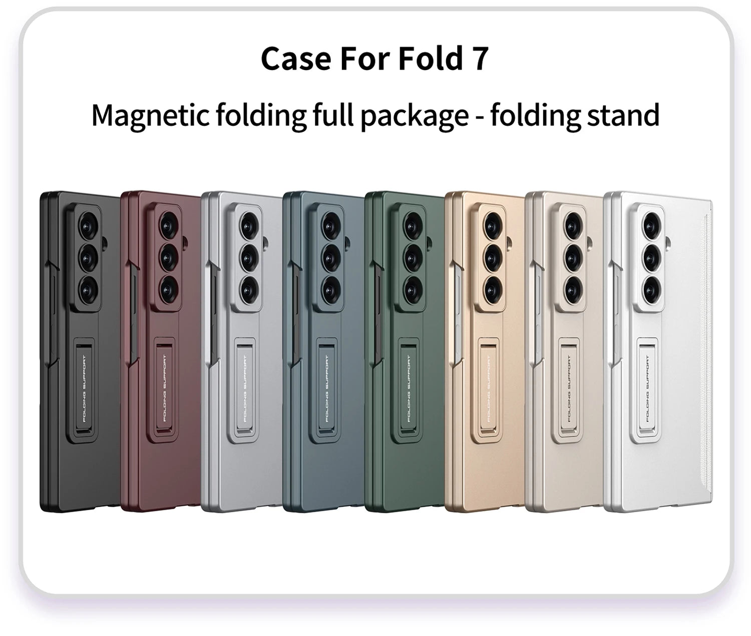 Magnetic Hinge All-included Case for Samsung Galaxy Z Fold 7 6 Ultra-thin Shockproof Stand Matte Cover for Samsung Z Fold7 Case