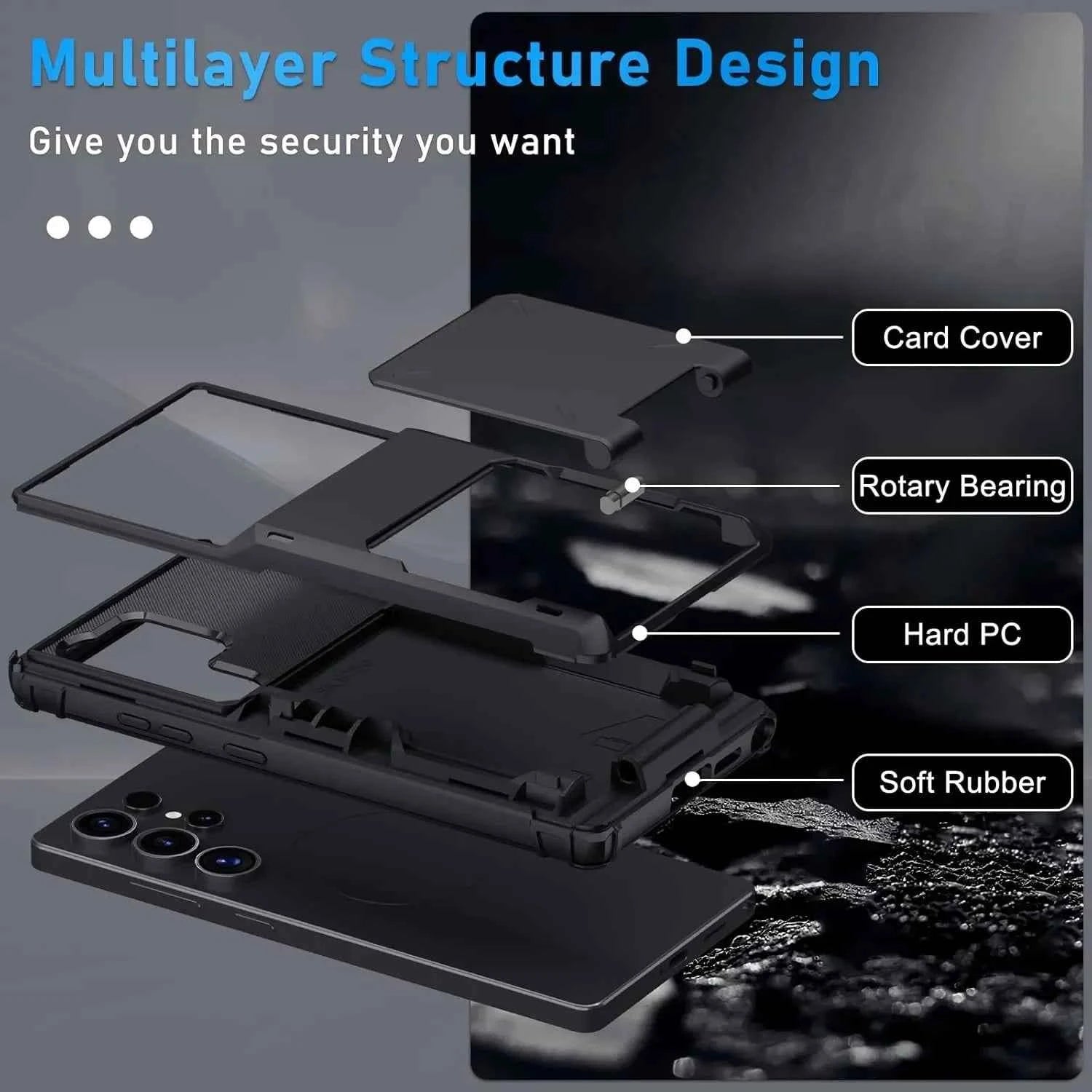 For Samsung Galaxy S26 Ultra S25 S24 S23 S25 FE A17 A56 A37 Card Holder Case Heavy Duty Wallet Hidden Flip Slot Protective Cover