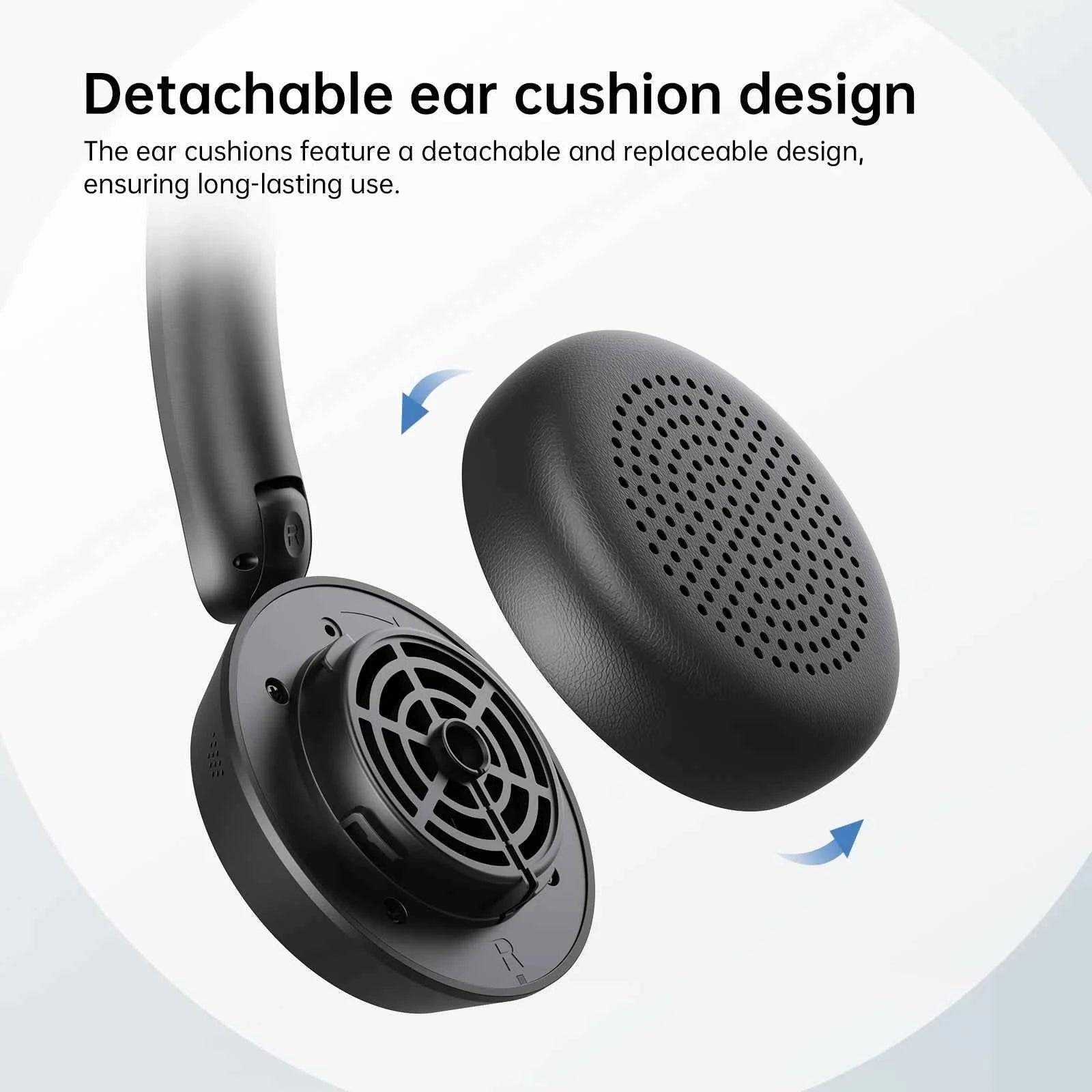 EKSA H35 Bluetooth 5.4 Headset for Office, Ultra-light Foldable Wireless Headphones with ENC Noise Cancelling Microphone