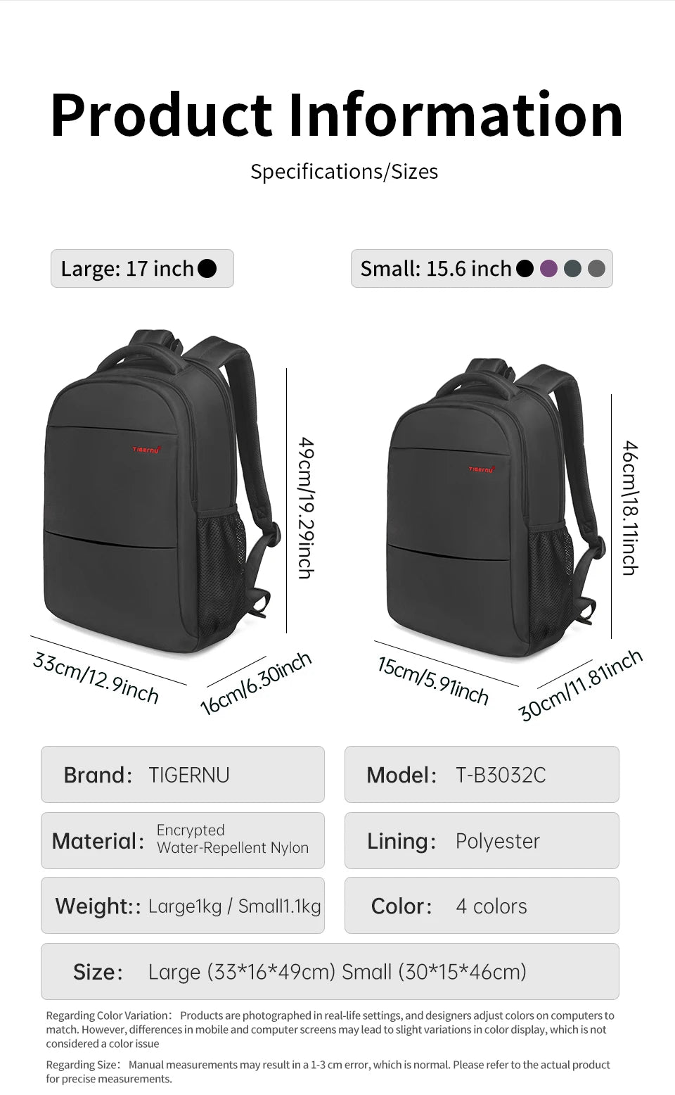 Tigernu Women’s Anti-Theft Laptop Backpack 15.6 Inch – Waterproof Travel & School Backpack for Women, Stylish Purple Laptop Bag