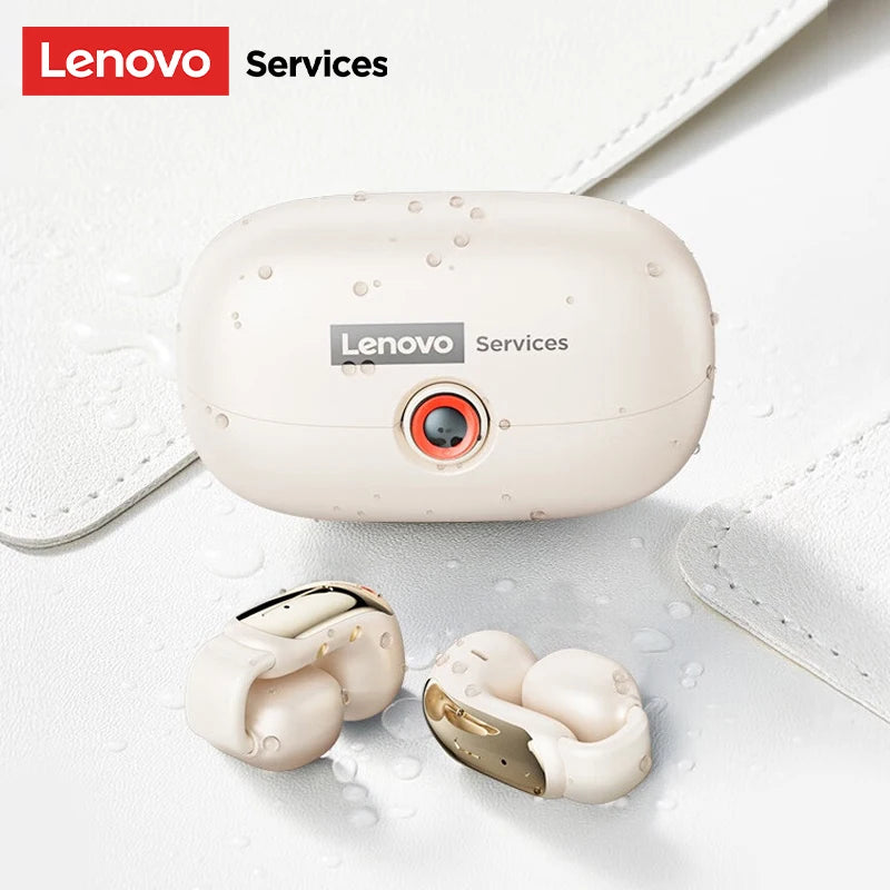 NEW Lenovo LES-108 Bone Conduction Earphones Open Ear Clip Wireless Earbuds Bluetooth 6.0 Sports Headphones with Mic Waterproof