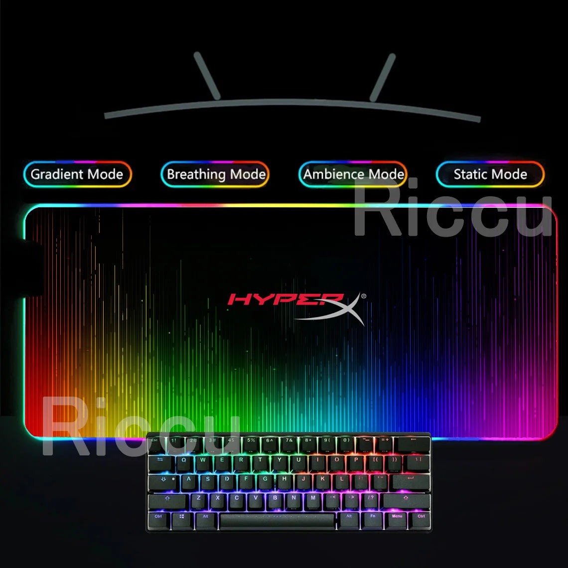 HYPERX RGB Large Mouse Pad Gaming Speed Mousepad Colorful LED Luminous XXL Game Computer Backlight Keyboard Accessories desk Mat