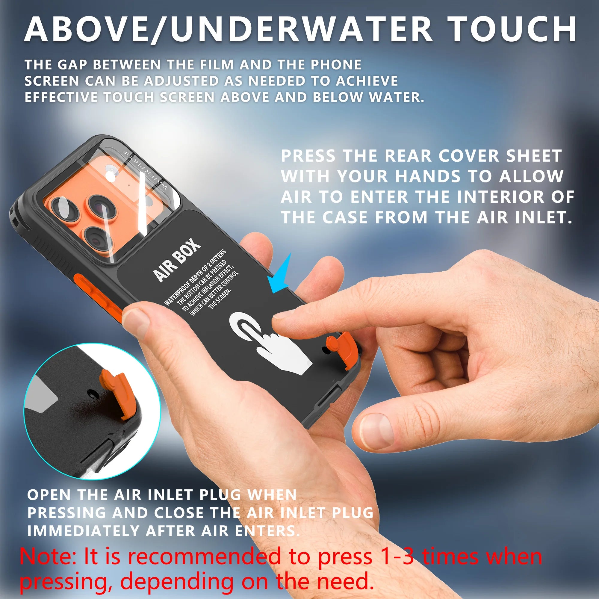 This brand-new touch-enabled IP68 waterproof phone case is suitable for iPhone 16 PRO MAX, 17, 15, 14, 13, 11PRO, and 12