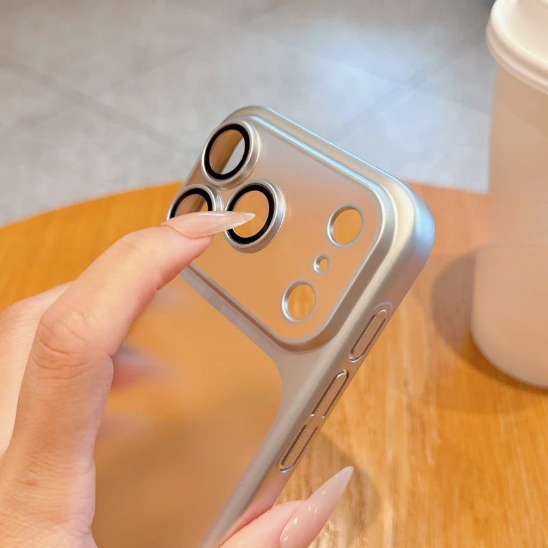 Phone Case - Full-Coverage Matte PC Case with Electroplated Finish for iPhone 17 17 Air 16 Pro 15 Pro Max Earthquake-resistant
