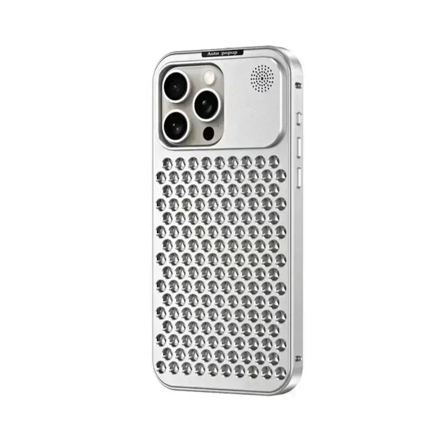 Aromatherapy Aluminum Metal Case For iPhone 15 Plus 14 13 12 Pro Max Heat Dissipation Full Shockproof Auto Popup Fragrance Cover