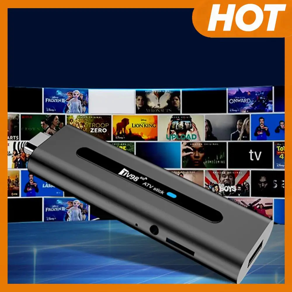 TV98 ATV H313 Android TV Stick 14.0 8K 2.4G 5G WiFi Quad Core BT5.0 Set Top Box Smart TV Box for Network Media Player