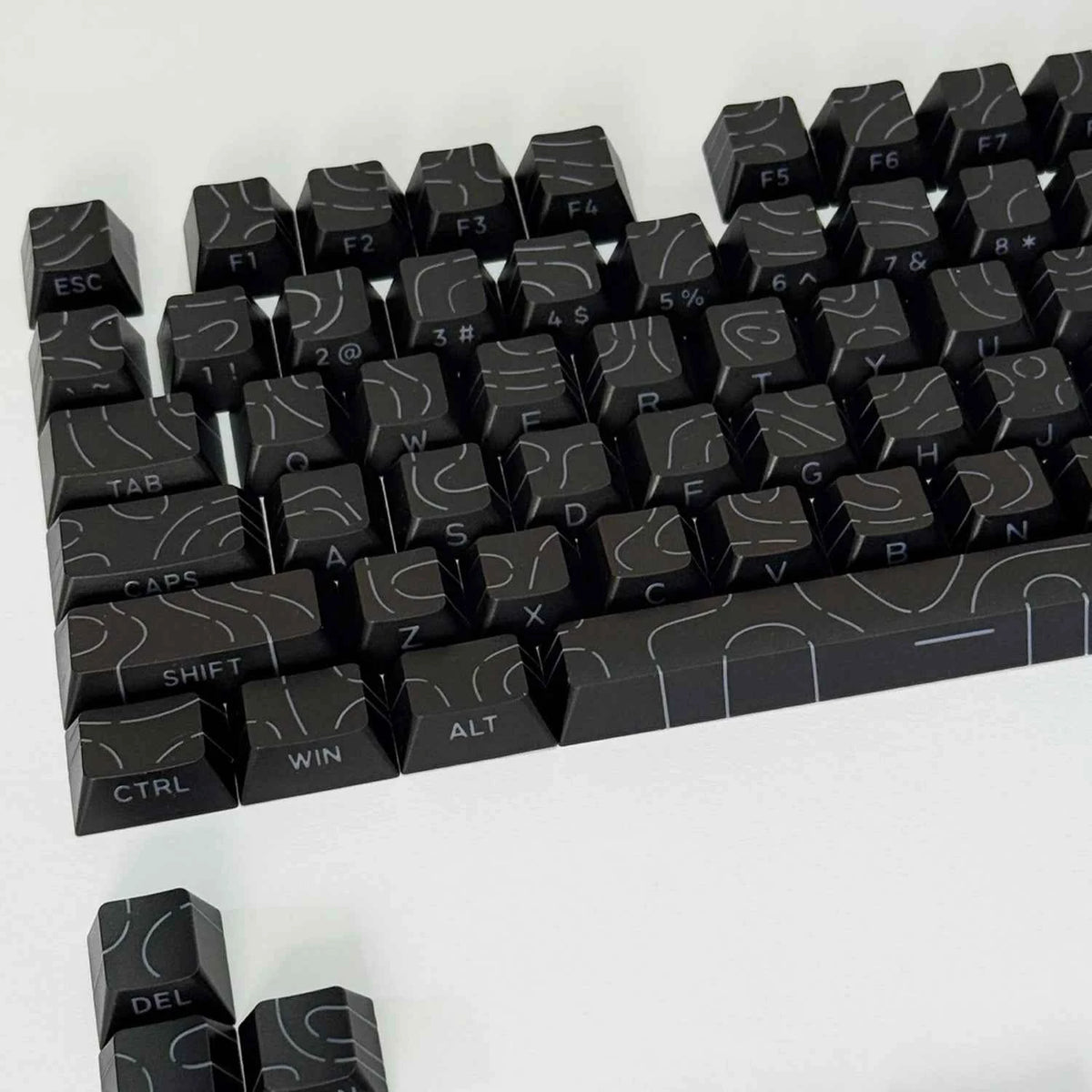 Lines Sided Shine Through Keycaps Cherry Profile Black White 97/133 Keys Customer keycaps for Mechanical Keyboard 60% 65% 75%