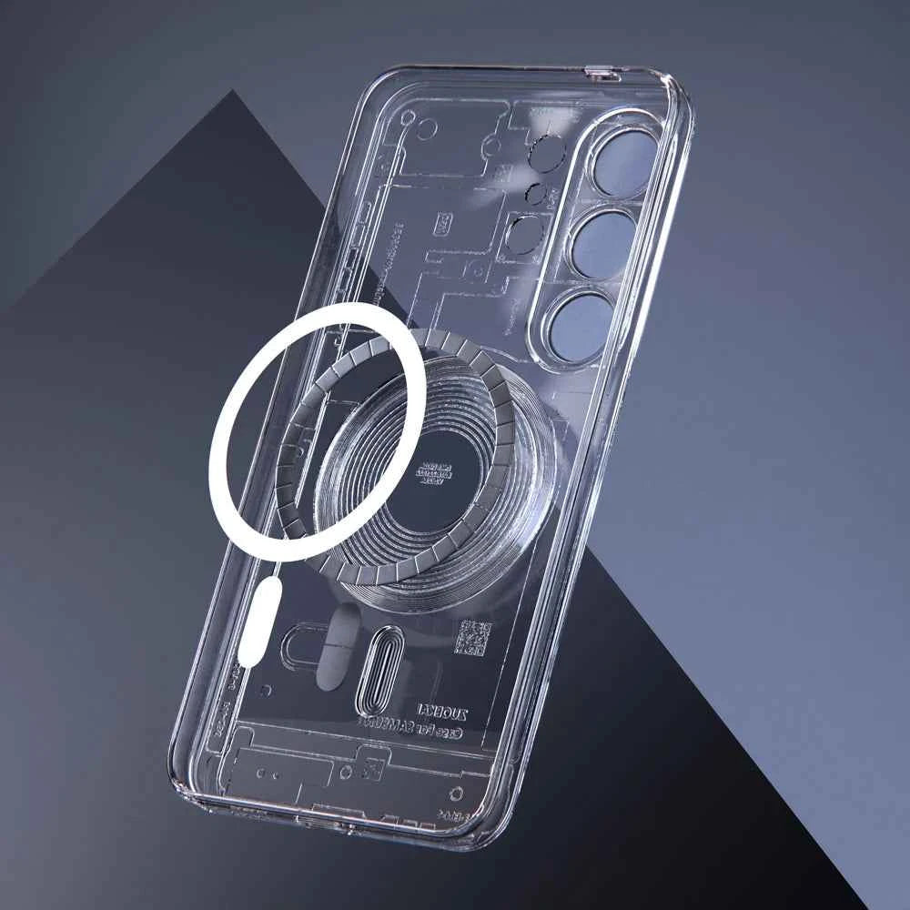 For Samsung Galaxy S26 S25 S24 S23 S22 Ultra Clear Magnetic Phone Case Circuit Board Relief Magsafe Transparent Shockproof Cover