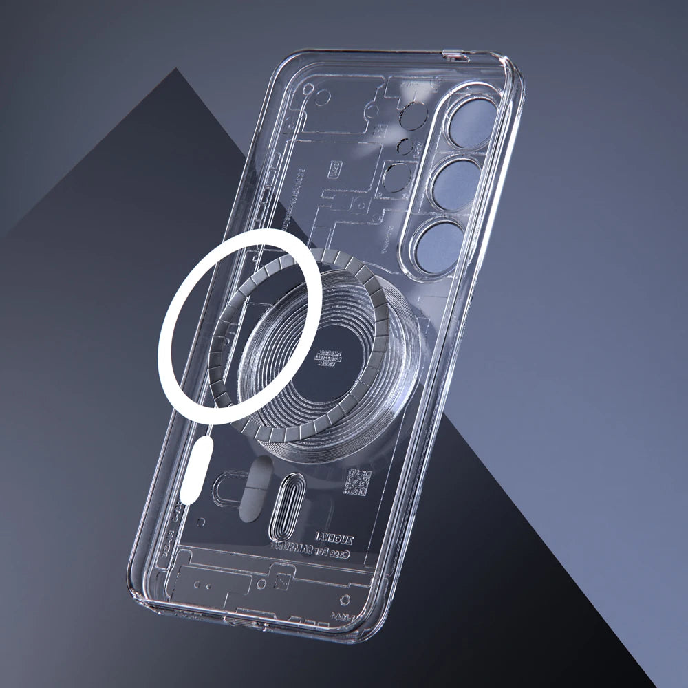 For Samsung Galaxy S26 S25 S24 S23 S22 Ultra Clear Magnetic Phone Case Circuit Board Relief Magsafe Transparent Shockproof Cover