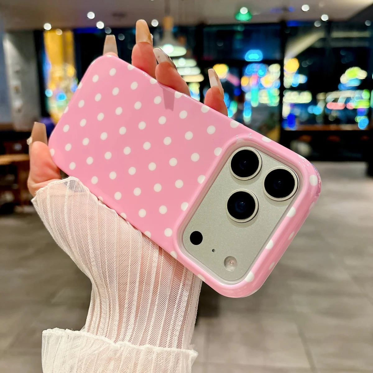 Korea Colorful Polka Dot Pattern Phone Case For iPhone 17 Air 16 15 14 13 Pro Max Circular Wave Point Shockproof Bumper Cover