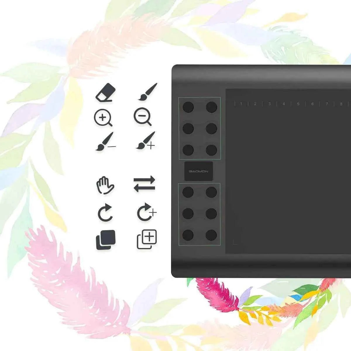 Gaomon Graphics Tablet M106K Pro 10*6.25 Inch Drawing Tablet 8192 Levels Battey-Free Stylus 28 Press Keys, Support Android Phone