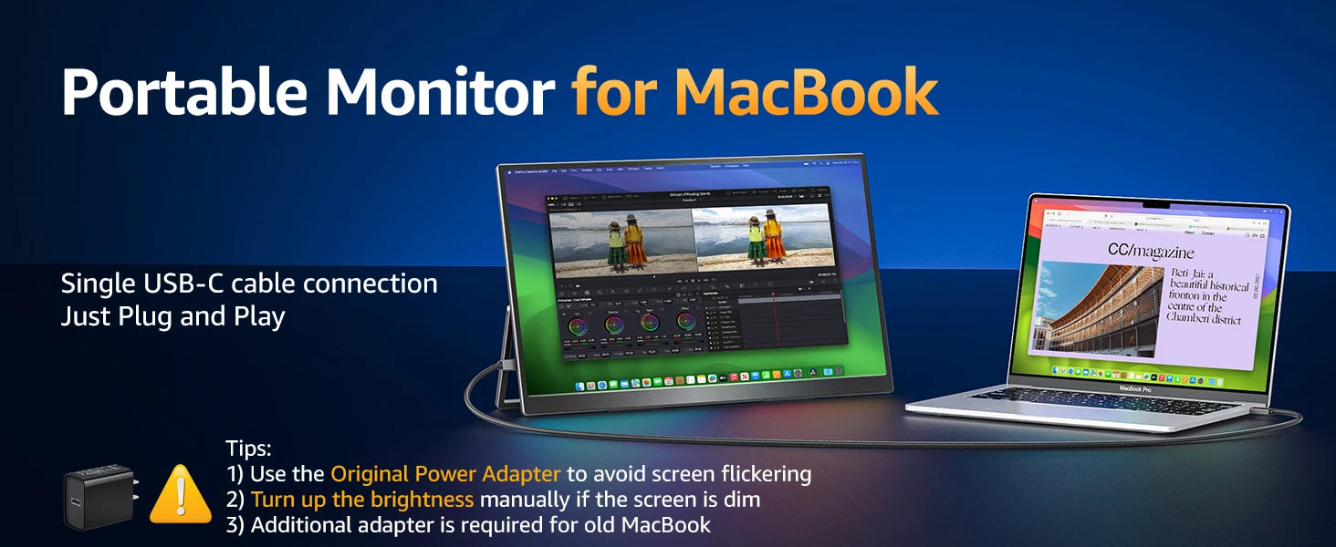 UPERFECT 18.5 Inch Computer Gaming Display Portable Monitor 120HZ IPS Laptop HDMI USB C External Screen With VESA Adjust Stand
