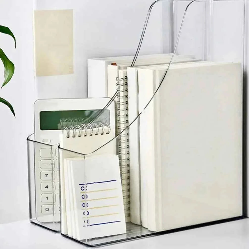 Acrylic A4 Storage Filing Box for Documents Plastic Paper File Organizer Vertical Magazine Rack Desk Folder Desktop Supplies