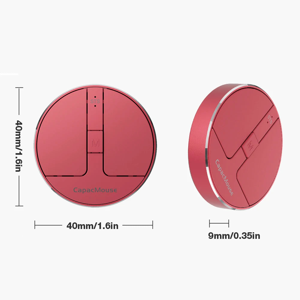 Portable Silent Mouse 3 Mode BT 5.2/2.4G/USB Mini Capacitive Mouse 3 Adjustable DPI Rechargeable with USB Receiver for Laptop PC
