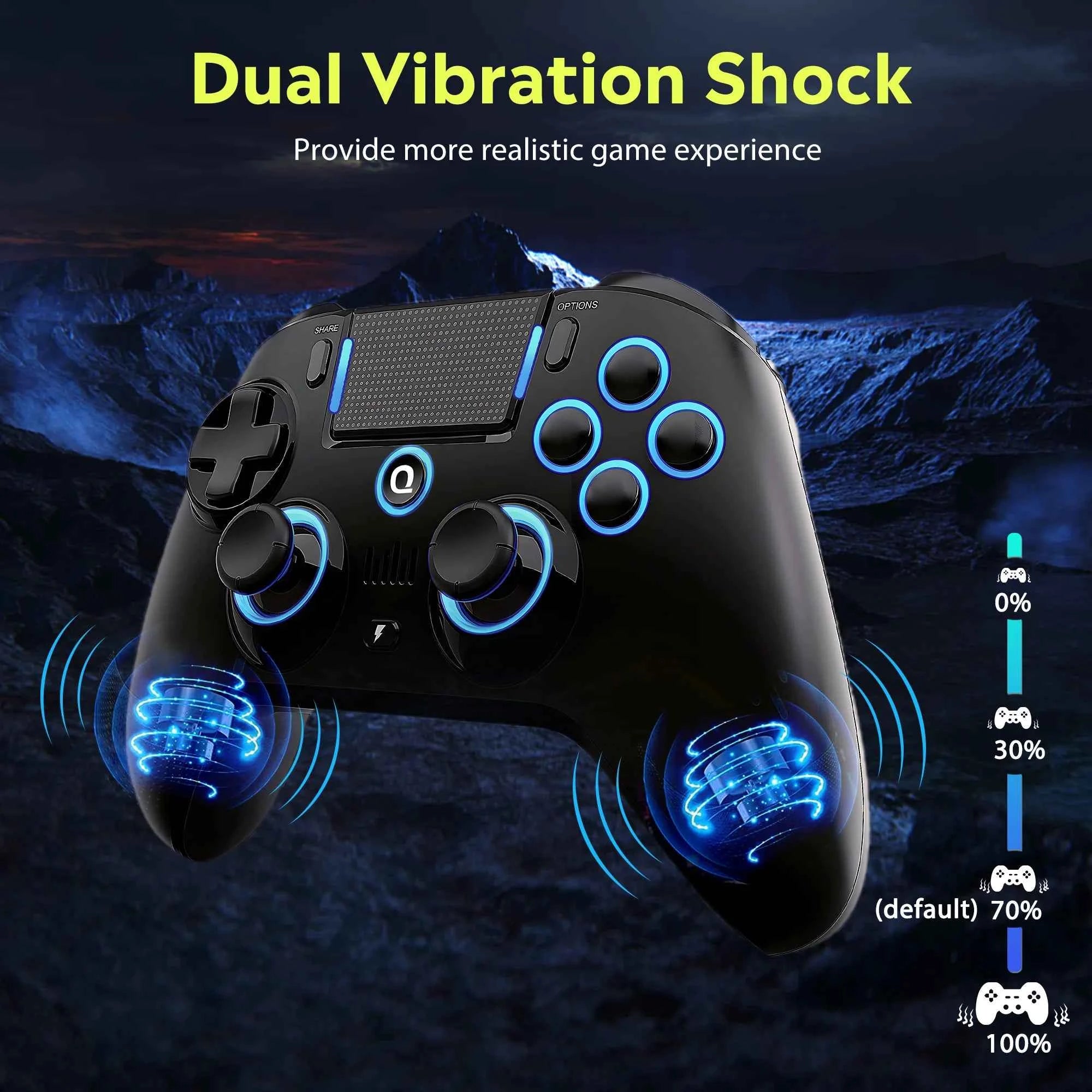 Original QRD Spark N5 Wireless Controller For PS4/PS3/IOS/Android/PC Hall Joystick Vibration Effect For PS5 Via Converter