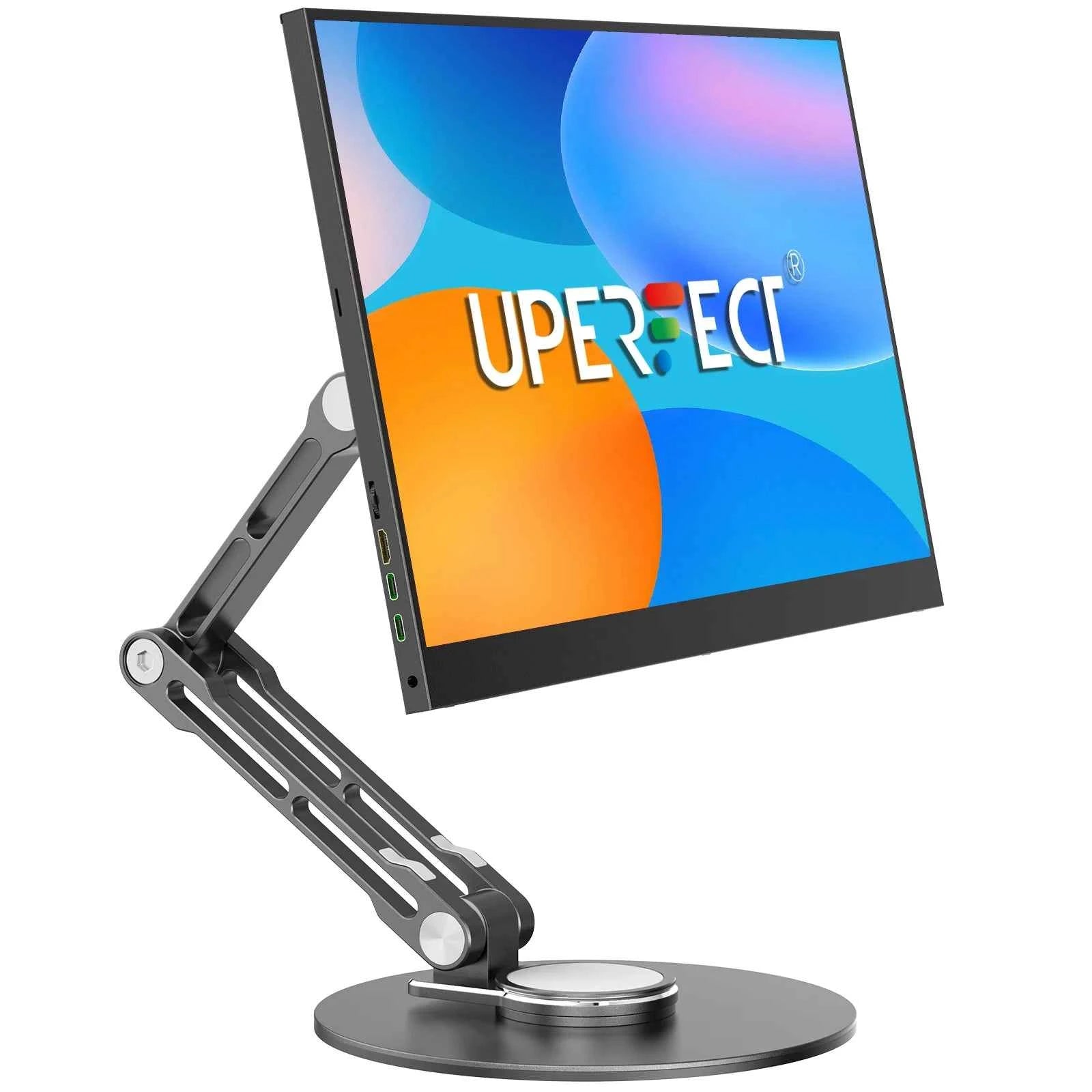 UPERFECT Single Monitor Stand VESA Mount for 12-22 Inch Screens Free-Standing Monitor Riser with Swivel Tilt Rotation Adjustable