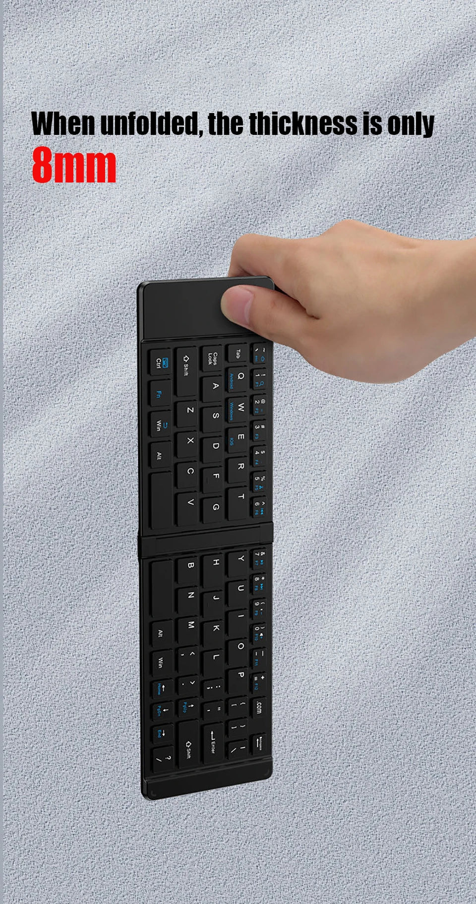 HKYC Mini two fold the third mock examination Bluetooth 2.4G keyboard and mouse set type-c charging tablet