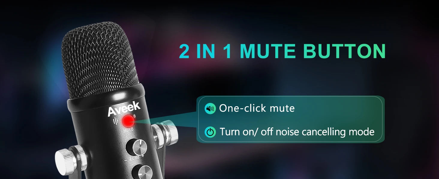 Mercase USB Condenser Microphone – Plug & Play Cardioid Mic with Mute Button for PC, Phone, PS4 & PS5, Recording & Streaming.