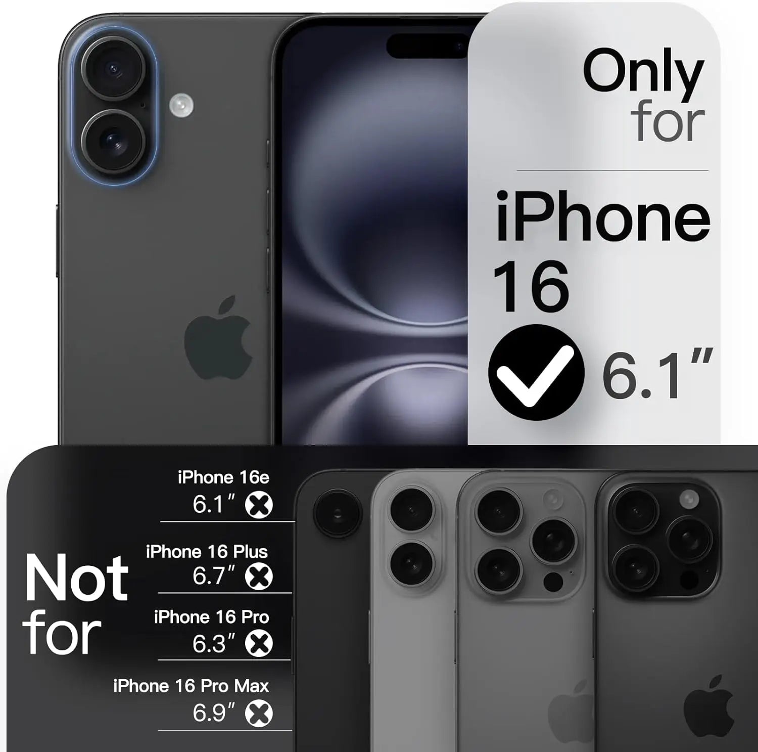 Ultra-Slim Magnetic Case for iPhone 16 6.1-Inch, Compatible with MagSafe, Full Camera Protection, Matte Finish
