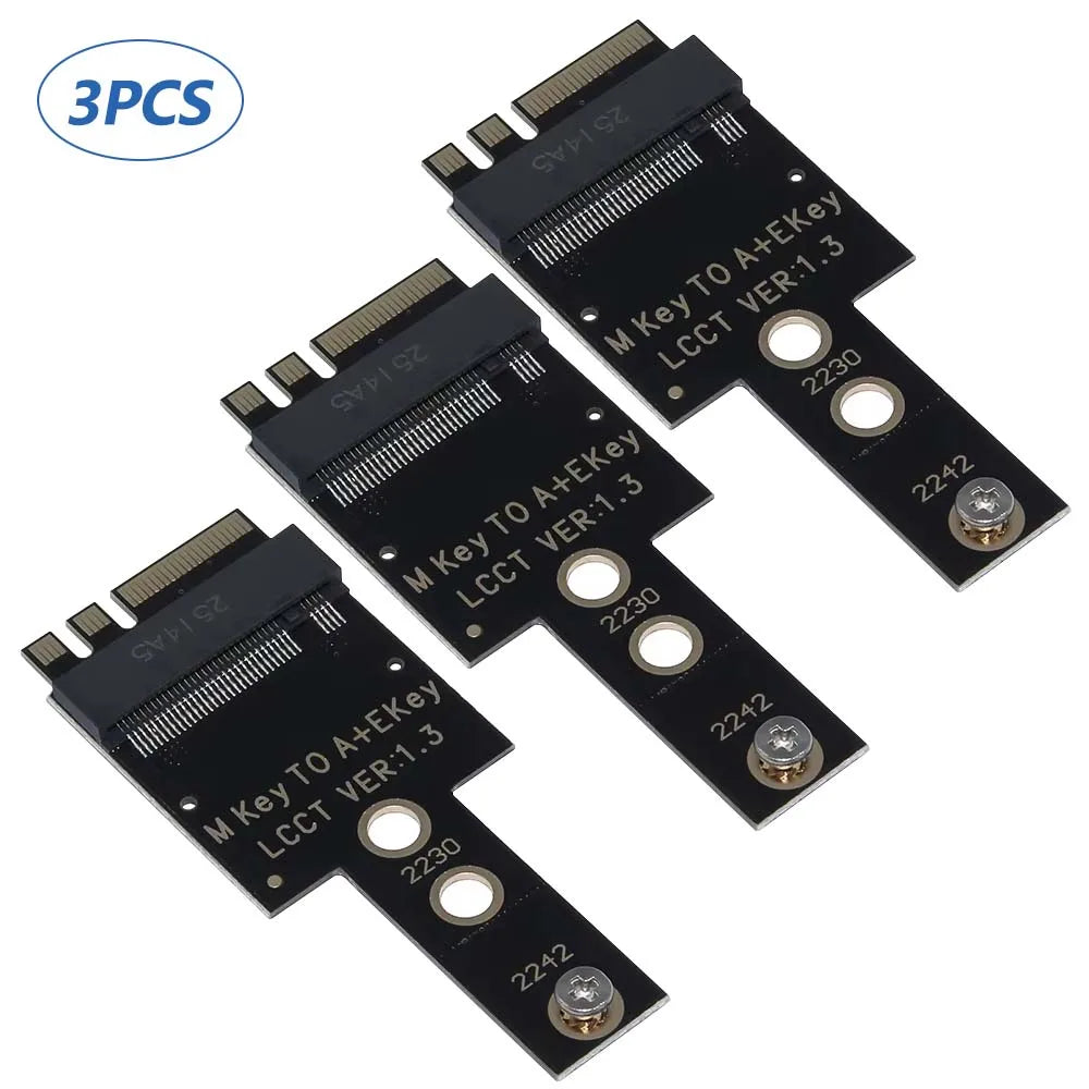 M.2 WiFi Wireless Network Card A+E Key Bit to 2230 2242 NVME Hard Drive M.2 NGFF SSD Adapter Card for Mini PC