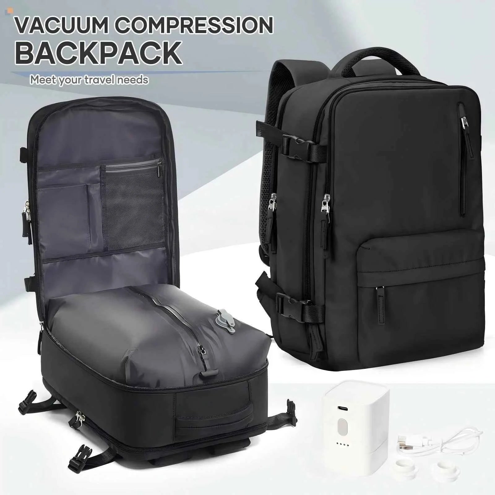 Easyjet Cabin Bag 45x36x20 Vacuum Travel Backpack, Hand Luggage Business Laptop Women Men Backpack Work Bag, Vacuum Storage Bags