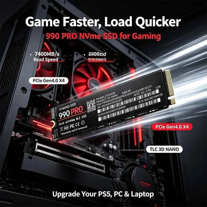 2026 New M.2 990 PRO NVMe SSD PCIe Gen4 High Performance Internal Drive 1TB 2TB 4TB Storage Upgrade For PS5 Desktop Laptop