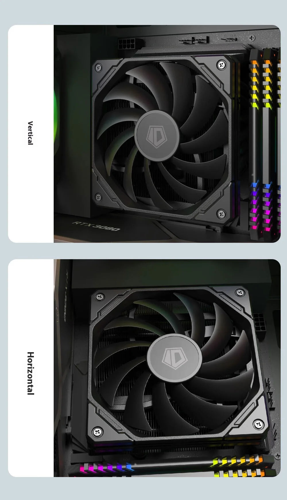 ID Cooling IS-67-XT 6 Heat pipes CPU Cooler Hydraulic Bearings Low Noise Cooling Fan Push Type Air Radiator with Thermal Paste