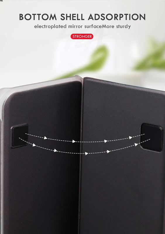 For Samsung Galaxy S26 S25 Ultra Plus FE Edge 5G Smart Mirror Protector Case Flip Holder Shockproof Cover Sumsung S26 Pro Fundas