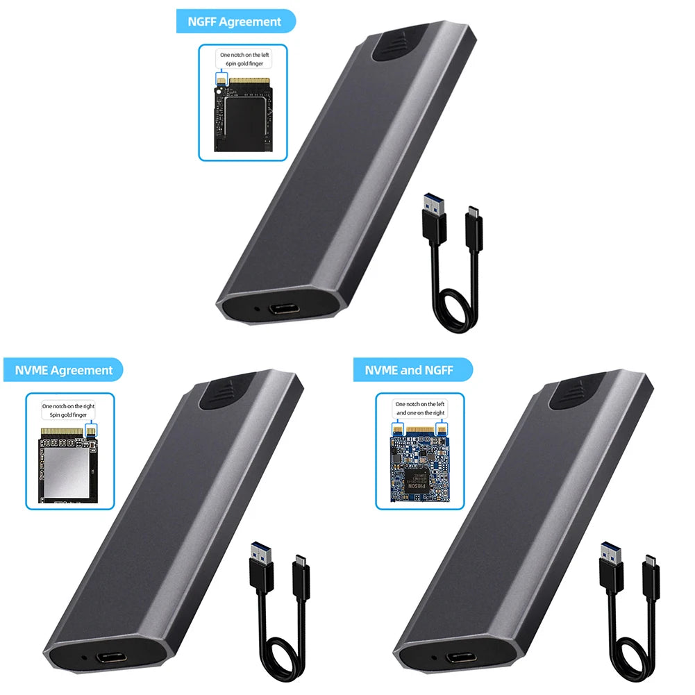 M.2 to USB Type-C 3.1 External SSD Adapter – Tool-Free Enclosure