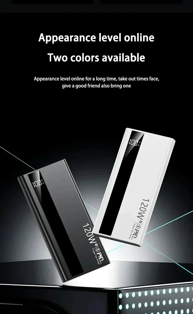 Lenovo 120W Fast Charging 2026 Large Capacity 200000mAh Digital Display Power Bank Outdoor Power Supply for Huawei iPhone