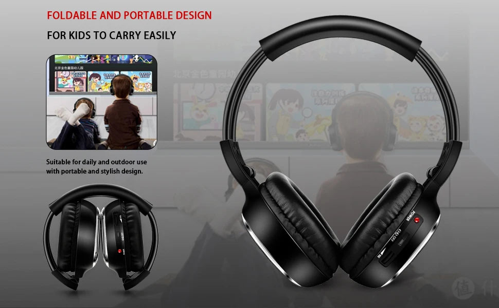 Infrared Stereo Headset  IR headphone Roof Dvd or Headrest Dvd Player Two Channels for Car and TV use