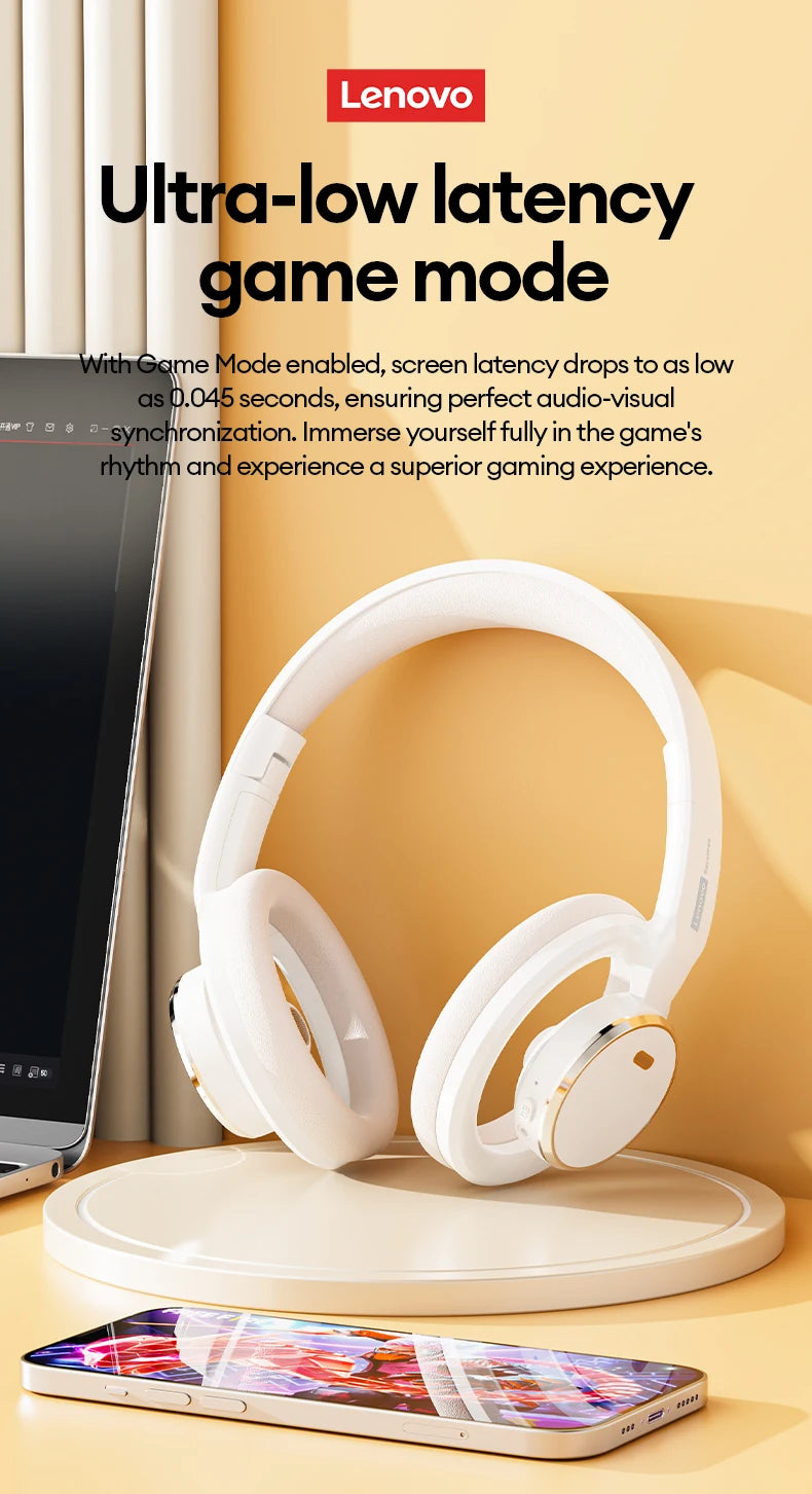 Original Lenovo LS116 Open-Ear Bluetooth 6.0 Earphone Wireless Stereo Headphones Gaming & Sports Foldable Long Battery Mic Gifts