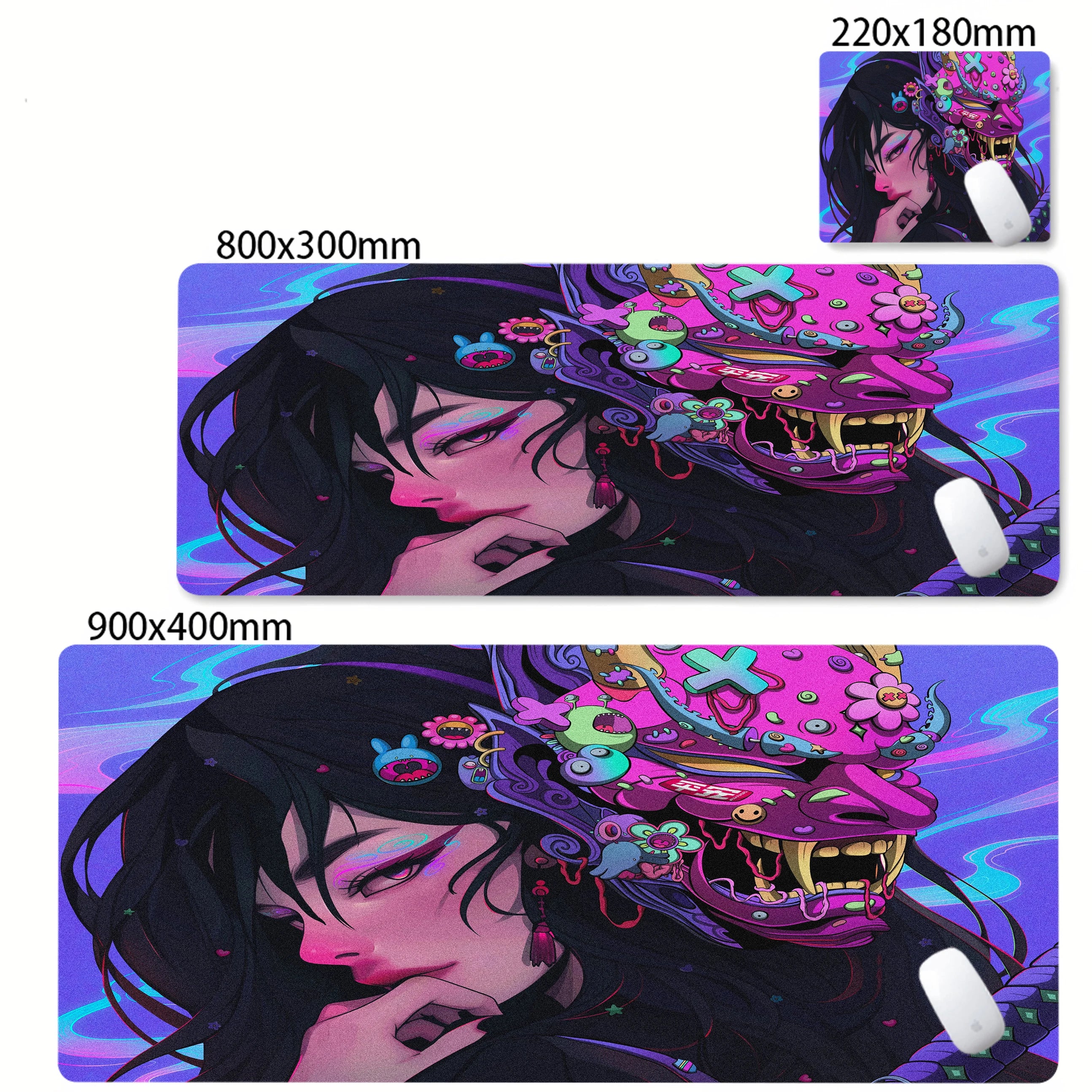 Mask Anime Girl Mouse Pad Large Computer Office Game Table Mats XXL Rubber Anti-slip Gaming Keyboard Mousepads Long Desk Pads