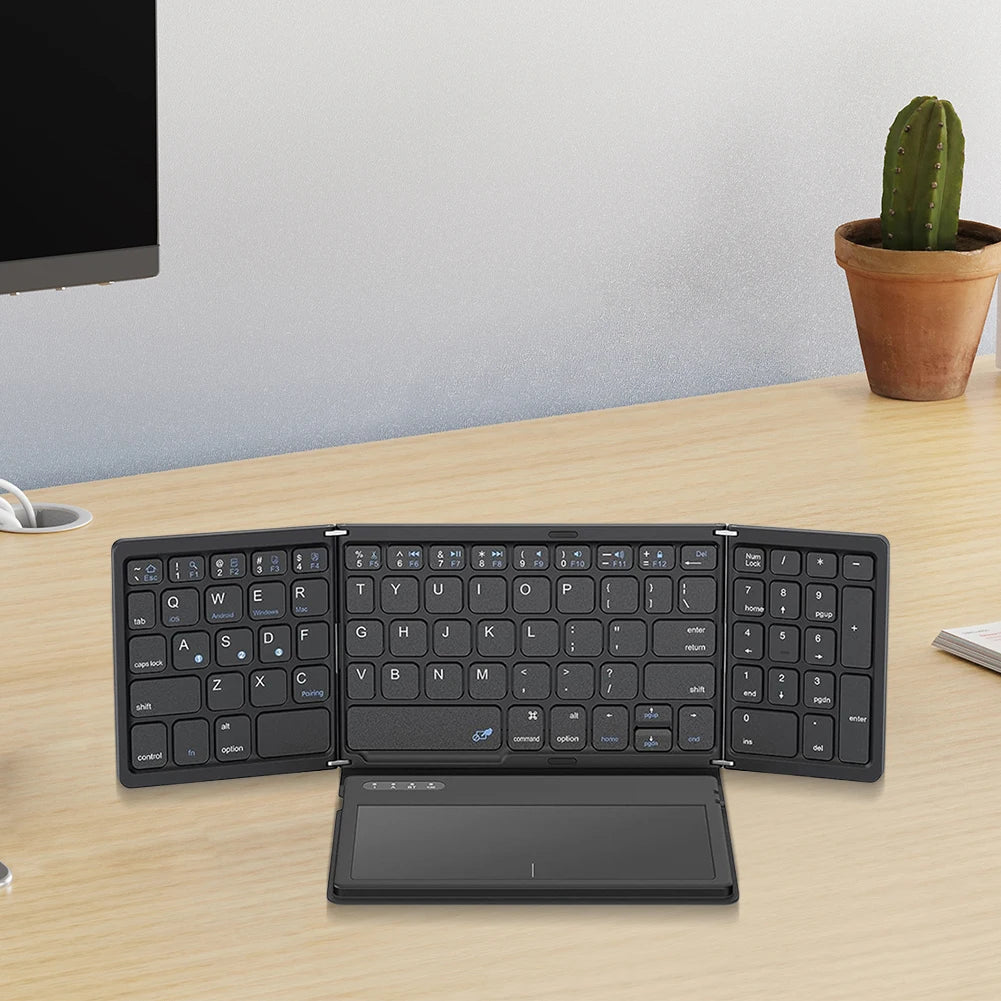 ALLOYSEED Foldable Bluetooth Keyboard with Large Touchpad