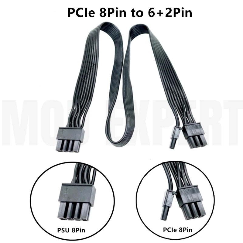 Modular Power Cable for Seasonic X-850, X-750, X-650 KM3 Power, GPU PCIe 8Pin 6+2Pin, CPU 4+4Pin, SATA Molex IDE 4Pin, 24Pin Net