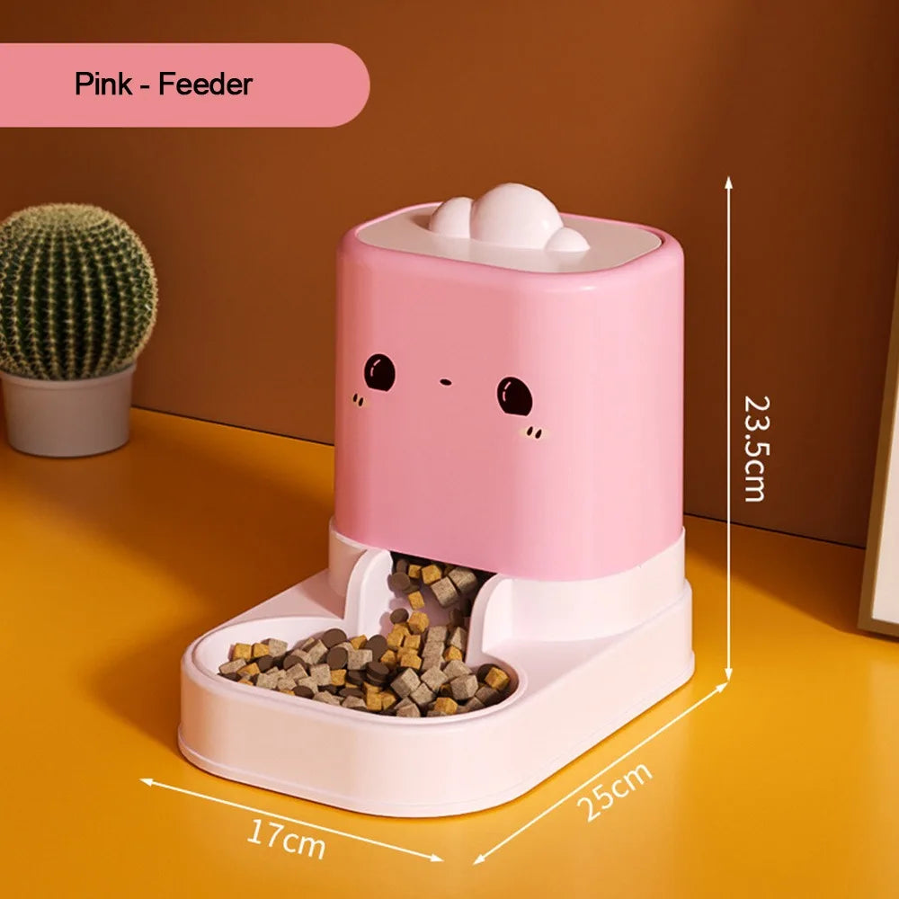 Cute Automatic Cat Feeder Large Capacity No Lag Pet Water Dispenser Convenient Cat Shape Cat Food Dispenser Pet Supplies