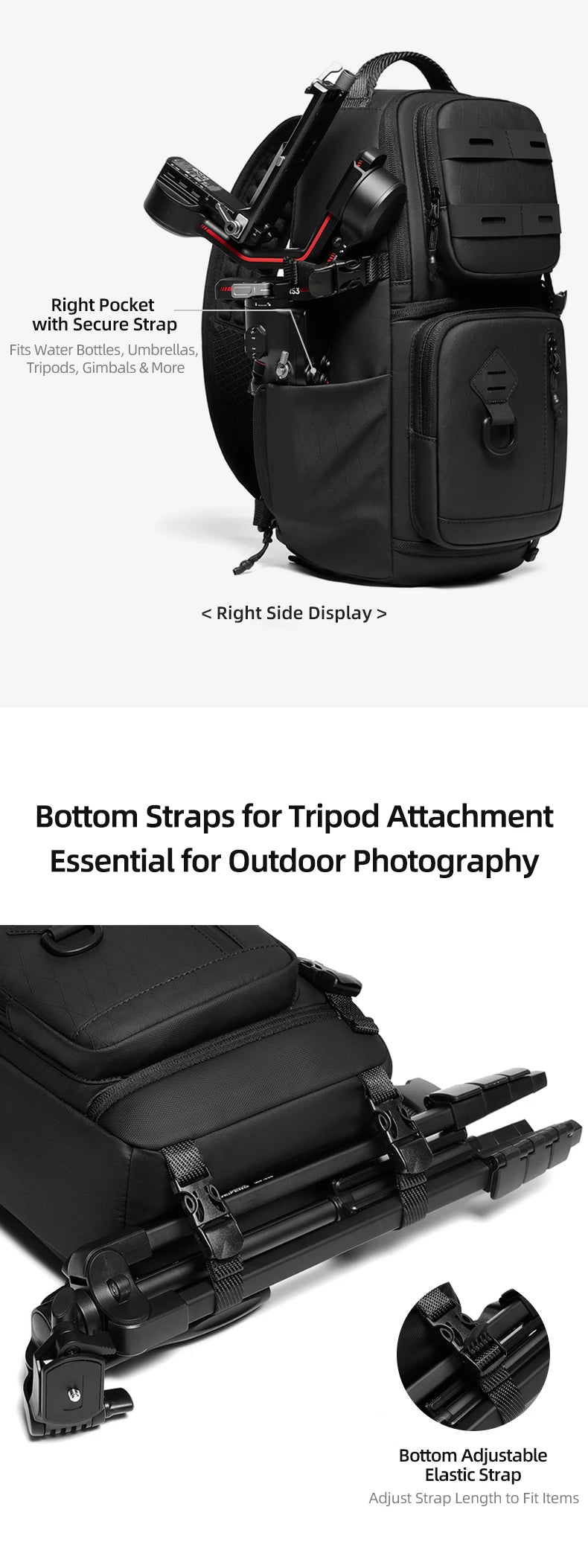 Men’s DSLR Camera Crossbody Bag – Waterproof Travel Shoulder & Chest Bag with Tripod Holder for Photography, Hiking & Outdoor Use