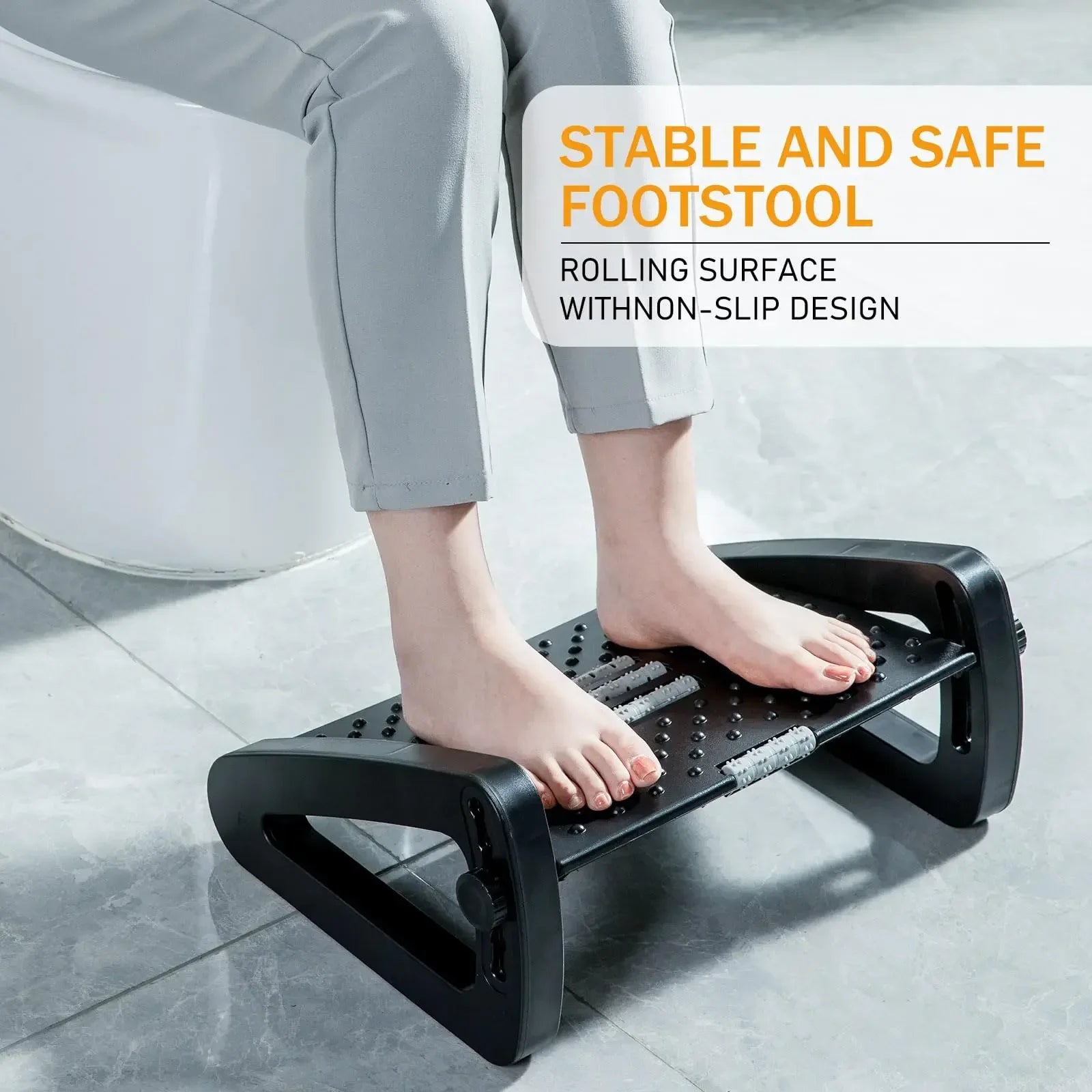 Foot Rest with Massage Surface Height Adjustable High Chair Footrest for Office Gaming Chair For Travel Work Home