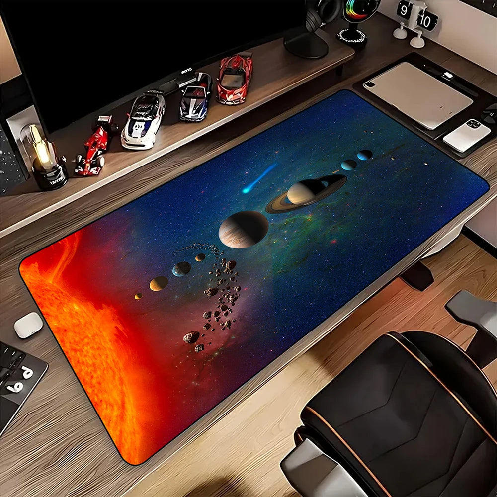 New Solar System Space Gaming Mouse Pad Large Mouse Mat Laptop Mouse Carpet Game Carpet Keyboard Pads Gamer Desk Mat 90x40cm