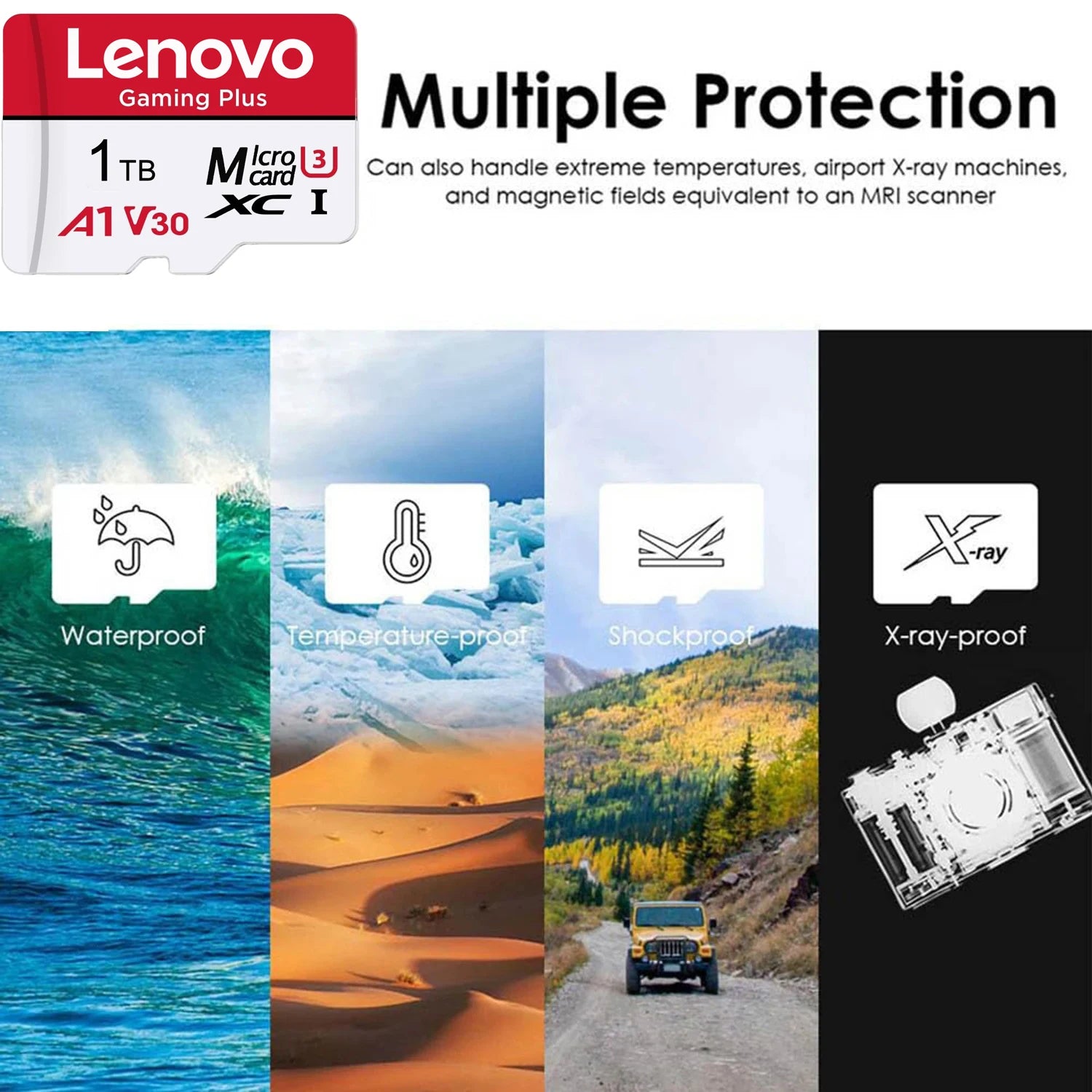 Lenovo SD Card 1TB High Speed Micro SD Card for Nintendo Switch 512GB 256GB 128GB U3 V30 Stable Performance SD Memory Card